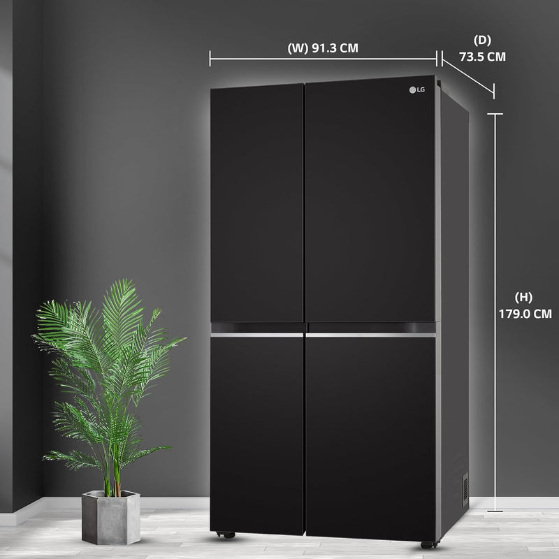 LG 655 L Frost Free Smart Inverter Double Door Side by Side Refrigerator (GL-B257HWBY, Western Black, Express Freezing | Multi Air-Flow) (Touched Up)