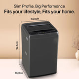 LG 9 Kg, 5 Star, Smart Inverter Technology, In-built heater with Steam, Fully Automatic Top Load Washing Machine (T90VBMB1S, Turbodrum, Stain Clean, LED Display, Smart Diagnosis, Middle Black)