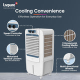 Livpure Coolmist Personal Air Cooler-48 L With 12'' Fan, Anti-Bacterial Honeycomb Pad, Ice Chamber And 2 Year Warranty On Motor (White Colour),170 Watts