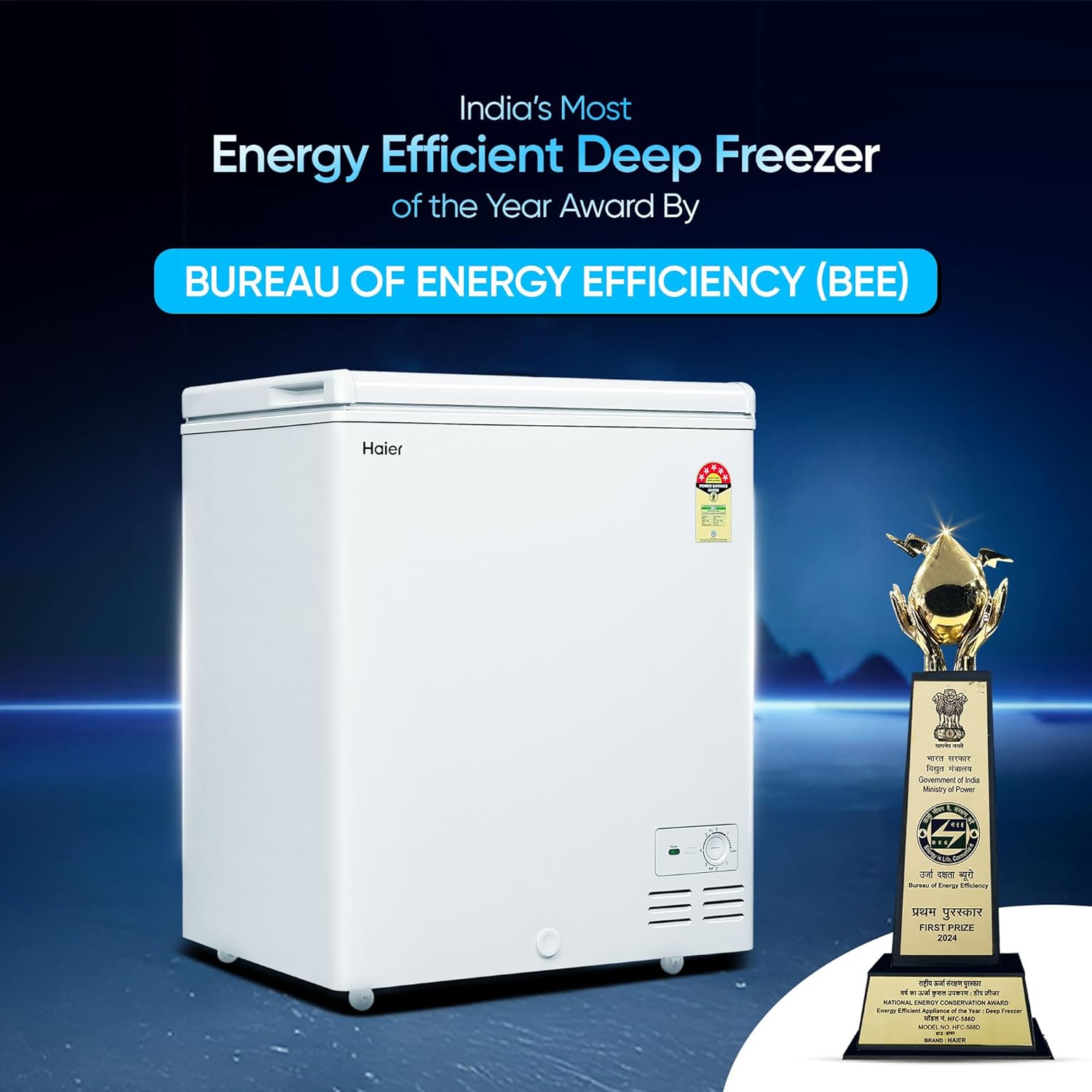 Haier HFC-175SM5, 5 Star Rating, Single Door Convertible Deep Freezer, Inside Metal Liner with Deo Fresh Technology, Compact Design & Removable Gasket (White)