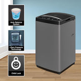 Godrej 7 Kg 5 Star, AI Powered, Zero Pressure Tech Fills Tub At ~0 Water Pressure, Auto Balance system, Steel Drum, Fully Automatic Top Load Washing Machine (WTEON ALP 70 5.0 FDTN GPGR, Graphite Grey)