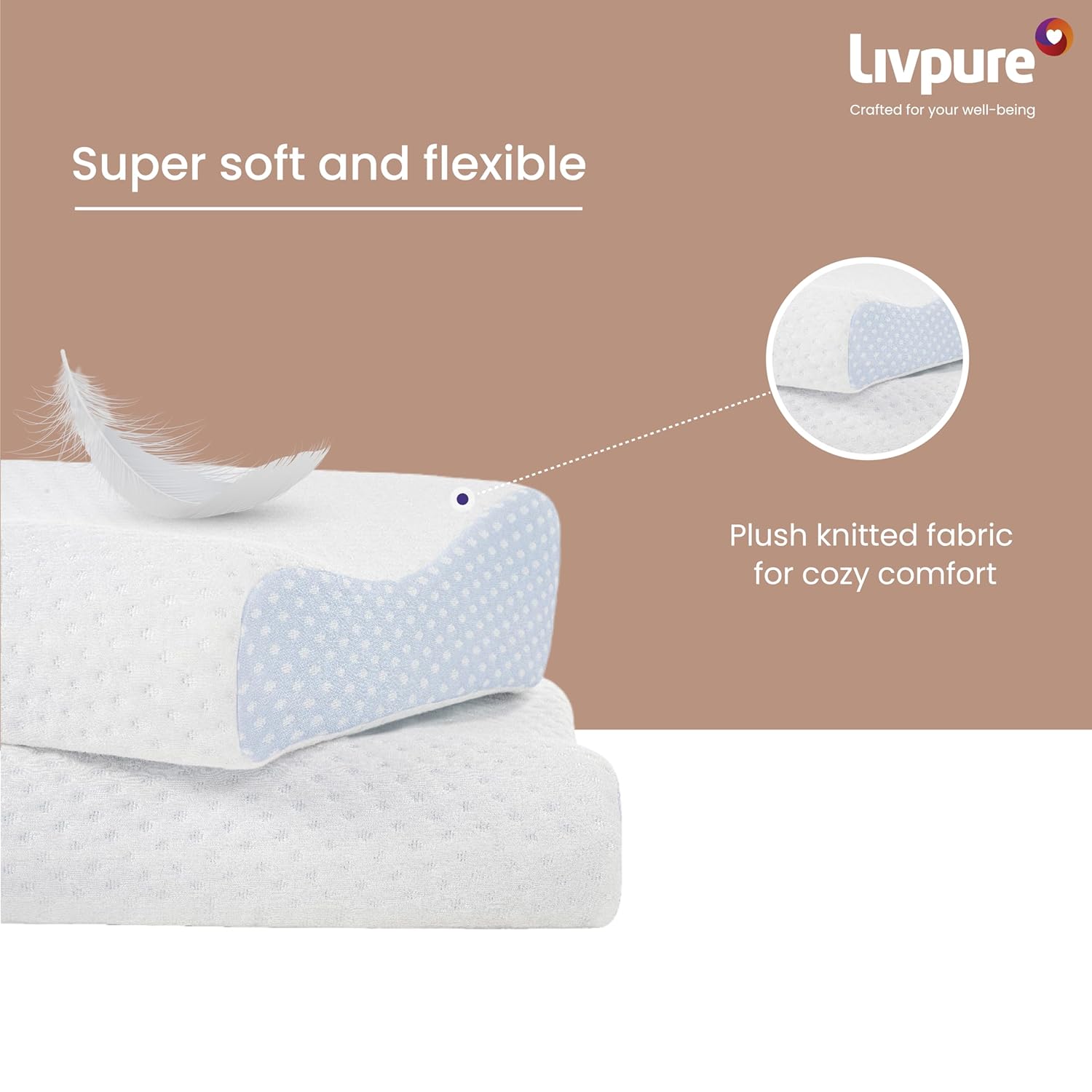 Livpure Smart Breeze Contour Ortho Pillow with Perforated and Premium Memory Foam Sleeping Pillow Pack of 1 (White) LSH-PILL-BREEZE-CONT1