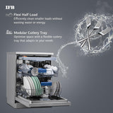 IFB 15 Place Freestanding Dishwasher with DeepClean® Technology, 3rd Cutlery Tray, 70°C Hot Water Wash, Turbo Drying, Anti-Bacterial Filter, Perfect for Indian Utensils (Neptune VX15, Dark Silver)