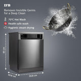 IFB 16 Place Settings with DeepClean® Technology Powered by AI Freestanding Dishwasher (Neptune SX16, Pearl Grey, Auto Door Open for Effective Drying, Interior LED Lighting)