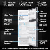 Samsung 256 L, 3 Star, Convertible, Digital Inverter Frost Free Double Door Refrigerator (RT40H30U3THL, Silver, Refined Inox, )