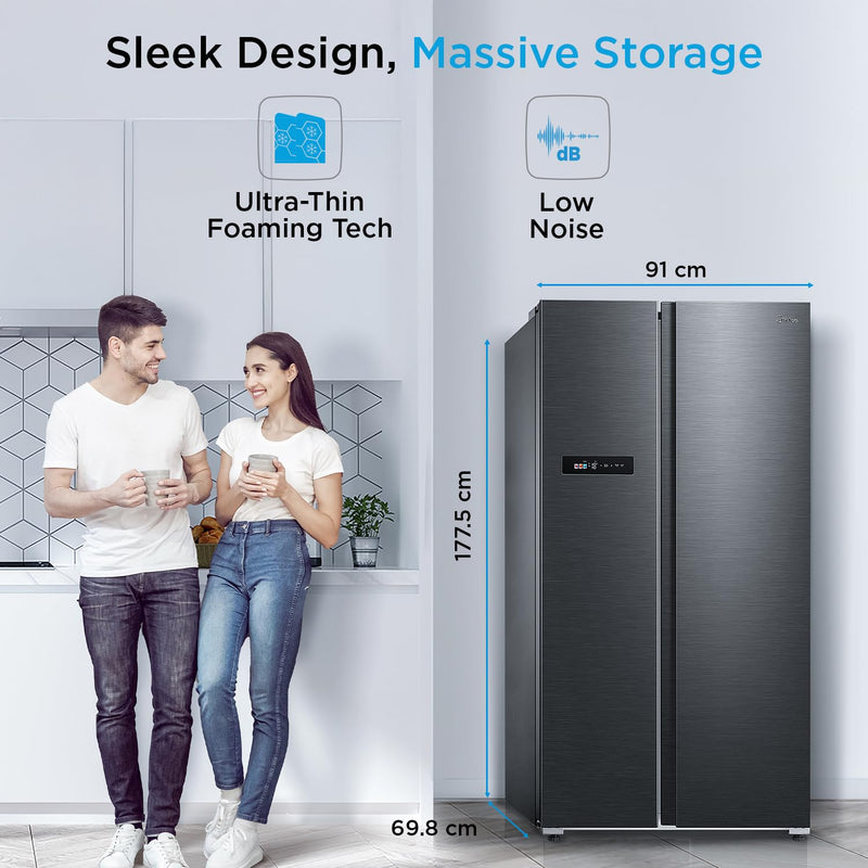 MDRS791MIF28IND, Midea, Side by Side , 592 L, Inverter, Jazz Black,WiFi (open Box Like New)
