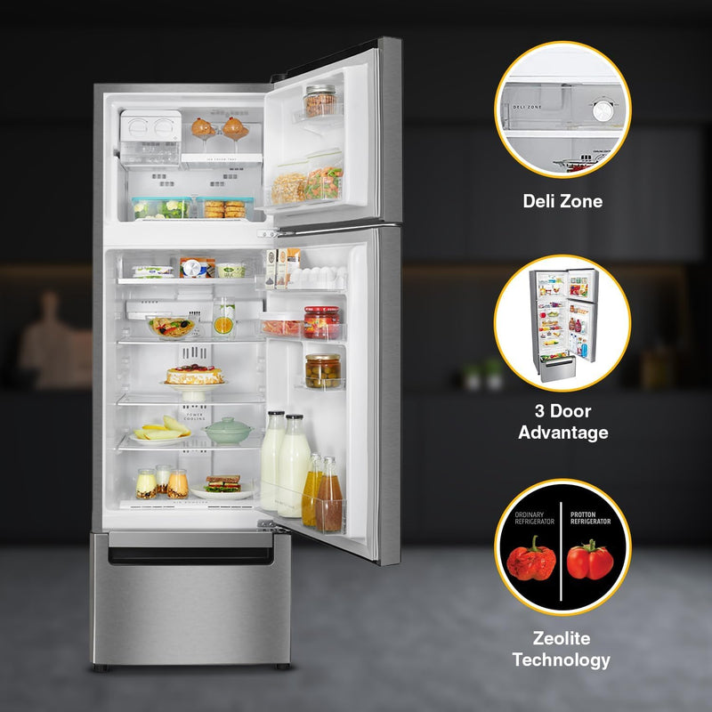 Whirlpool 215 L Frost Free Triple-Door Refrigerator [FP 223D PROTTON ROY RADIANT STEEL(Z) ]