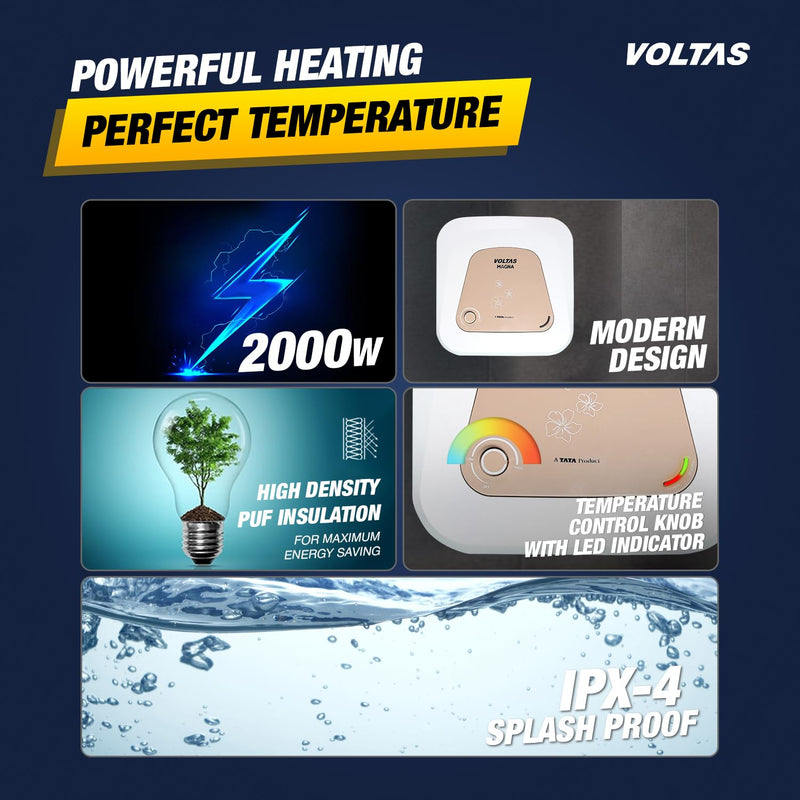 Voltas 10 L Storage Water Geyser (Magna 10L, White) 105SPBWT