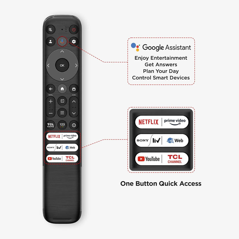TCL 79.97 cm (32 inches) Metallic Bezel-Less S Series Full HD Smart LED Google TV 32S5500 (Black)
