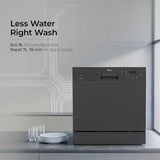 Midea 8 Place Setting Countertop Dishwasher, 6 Wash Programs, Intensive Wash, Water Efficient MDWTT0802D(B) (Portable Table Top, Compact Design, Suitable for Indian Utensils, Small Family Use)