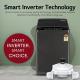 LG 9 kg 5 Star, Smart Inverter Technology, TurboDrum, Jetspray+, Turbowash, Smart Diagnosis, Soft Closing Door, tub cleaning after every wash cycle Fully Automatic Top Load Washing Machine Black, Grey (T90AJMB1Z)