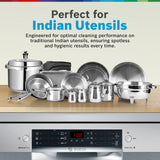 Bosch 15 Place Setting (fits up to 80 utensils) Free-Standing Dishwasher for Indian Utensils | Hygiene+ & Intensive Kadhai Program (SMS46KI03I, Silver Inox, Inbuilt Heater, Removes 99.9% Germs)