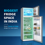 Bosch 368L, 1 Star, Frost Free Double Door Refrigerator with 2.5 L Water Dispenser | 6-in-1 Convertible Storage Modes | Fresh up to 10 Days | Touch Panel | 2 Cooling System (CTC39S21AI, Steel, 2026)