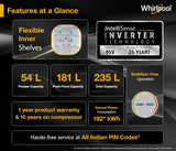 Whirlpool 235 L 3 Star Frost-free inverter Double Door Refrigerator (IF INV 278 LUNAR STEEL(3S) CONV-Y, 2026 Model)