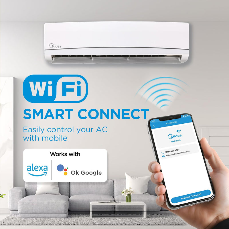 Midea 1.5 Ton 3 Star Inverter Split AC (, SANTIS NEO DLX (Wi-Fi), MAI18SD3R35W0,White)