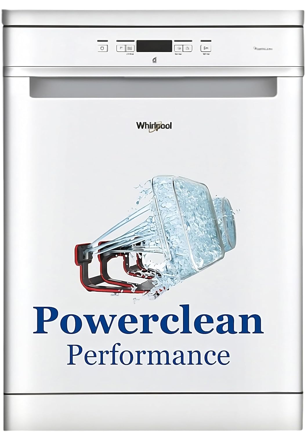 Whirlpool WFC 3C33 PF N IN Free Standing 14 Place Settings PowerClean Technology White, 30% extra space, 8 wash Programs, Ultra Quiet Performance Dishwasher