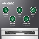Havells-Lloyd 13 Place Settings Standard Dishwasher (LDWF13PSE1DD, Silver)