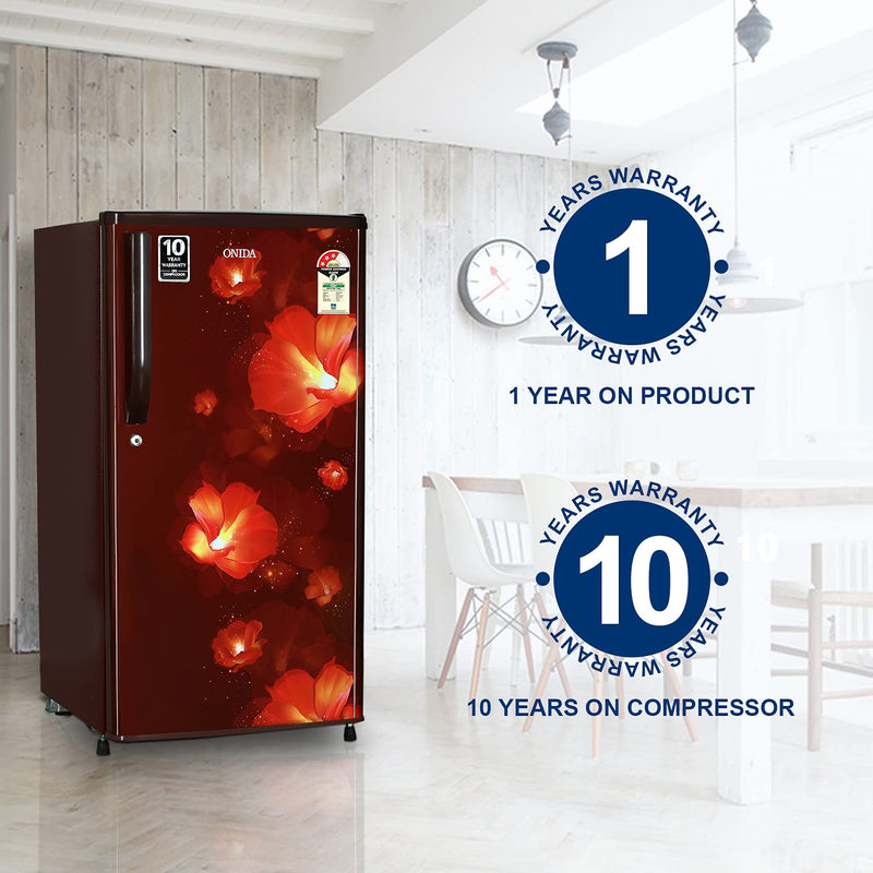 Onida 190 L 3 Star Direct-Cool Single Door Refrigerator (RDS1903P, Red)-(Dents and Scratches)