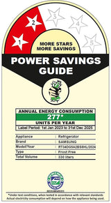 Samsung 330 L, 2 Star, Convertible 5-in-1, Digital Inverter, Frost Free Double Door Refrigerator (RT34DG5A2BS8HL, Elegant Inox, Silver)