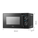 Midea 20L Solo Microwave Oven (MMO20CXAMMPEBK, Black, 5 power levels & Defrost function)