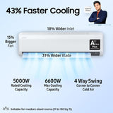 SAMSUNG 1.5 Ton 5 Star Split Inverter AC with Wi-fi Connect  - White