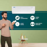 Blue Star 1.5 Ton 5 Star Inverter Split AC with 80 Months Warranty (Copper, Smart Ready, Convertible 5 in 1, Self Diagnosis, 2024 Model, IC518YNUR, White)