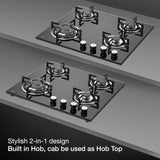KAFF Built-in Hob/Hobtop 4 Burners, Auto Electric Ignition Glass Top, 60 CM, Italian Burner, Enamelled Matt Finish, Easy Grip Knobs, 8 MM Thick Toughened Glass Black(NE4B60GFX)