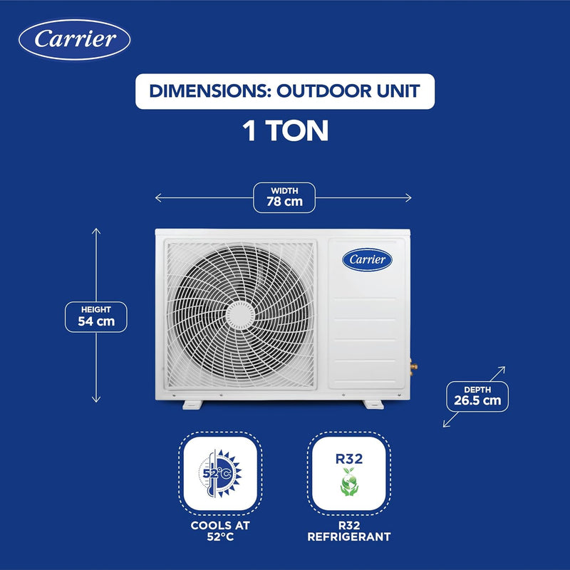 Carrier 1 Ton 3 Star AI Flexicool Inverter Split AC ( ESTER NEO+ Exi, CAI12ER3R34F0,White)