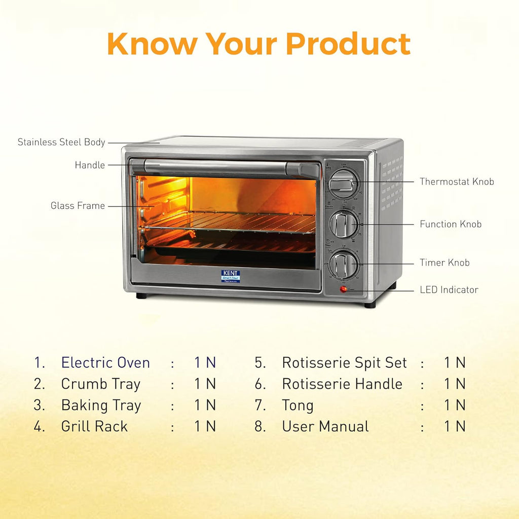 KENT 16041 Oven Toaster Grill/Otg 30 Litre Bake, Grill, & Toast Ro