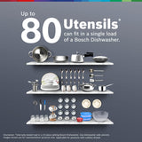 Bosch 15 Place Setting (fits up to 80 utensils) Free-Standing Dishwasher for Indian Utensils | Hygiene+ & Intensive Kadhai Program (SMS46KI03I, Silver Inox, Inbuilt Heater, Removes 99.9% Germs)