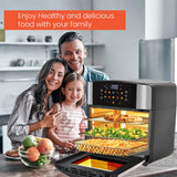INALSA Air Fryer Oven|16L, 1800W|Stainless Steel Body12-in-1 Functions,Fry,Bake,Grill,Dehydrate,Roast& Reheat|10 Preset|Rotisserie & Convection|Dishwasher Safe Accessories|2Yr