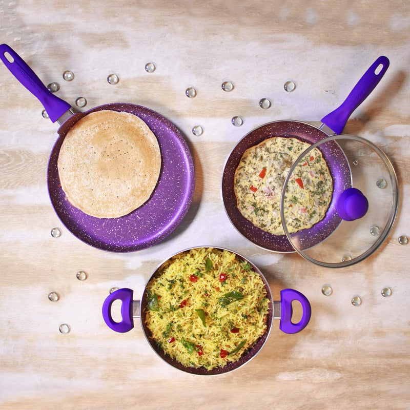 Wonderchef Blueberry 4 Pcs Cookware Set  Blue