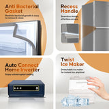 Haier 358 L 3 Star Frost Free Top Mount Double Door Refrigerator | Convertible 10-in-1 | Triple Inveter (HEF-363TS-P, Inox Steel)