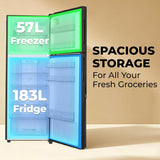 Haier 240 L 2 Star Frost Free Twin Inverter Double Door Refrigerator with Cool Pad for Extended Freezer Cooling & Spacious Fresh Zone (HEF-252EGSA-P, Moon Silver, 2026 Model)