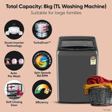 LG 8 Kg 5 Star Smart Inverter Technology Fully Automatic Top Load Washing Machine (2025 Model, T80VBMB4Z, Turbodrum, Auto Prewash, Stainless Steel drum, LED Display,