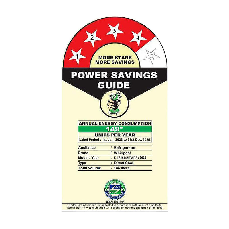 Whirlpool 184 L 4 Star Inverter Direct-Cool Single Door Refrigerator (205 WDE PRM 4SInv SAPPHIRE FLOWER RAIN-Z, Blue)