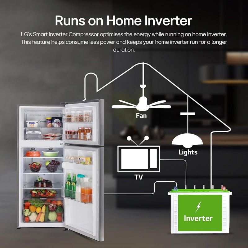 LG 240 L 3 Star Frost-Free Smart Inverter Double Door Refrigerator (GL-S292RDSX, Dazzle Steel, Convertible & Multi Air Flow Cooling)