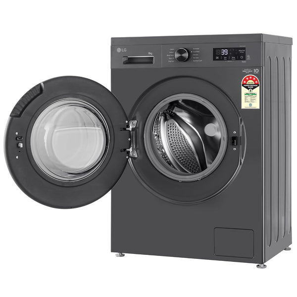 LG 8 Kg, 5 Star, Wi-Fi, Direct Drive Technology, Steam Wash, 6 Motion DD, Fully-Automatic Front Load Washing Machine (FHB1208Z4M, Allergy Care, In-Built Heater, Touch Panel, Middle Black)