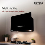 Beyond Appliances Cube 75 BLDC Plug N Play Ductless Kitchen Chimney | 1600 CMH | Auto Clean | 5-Stage Charcoal Activated Filter | Touch Control | 3-way Suction | 45dB Low Noise | Black,CUBE75-BLDC-BLACK(BA-CU-CB-PP-BL-75-CH)