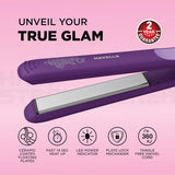 Havells HS4101 Ceramic Plates Fast Heat up Hair Straightener, Straightens & Curls, Suitable for all Hair Types (Purple)