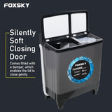 Foxsky 7.0 kg 5 Star Semi-Automatic Top Loading Washing Machine Appliance (2024 Model, Powerful Motor, Effective Wash Pulsator, 1370 RPM & Castors)(Aqua Wash 7.0KG)