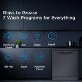 MIDEA 13 Place Setting Freestanding Dishwasher (MDWPF1301F(B)IN, Black,7 wash program, Child Lock, Extra Dry & Intensive 70 degree wash, A++ Energy Efficient,Delay Timer, Half Load, Adjustable Basket)