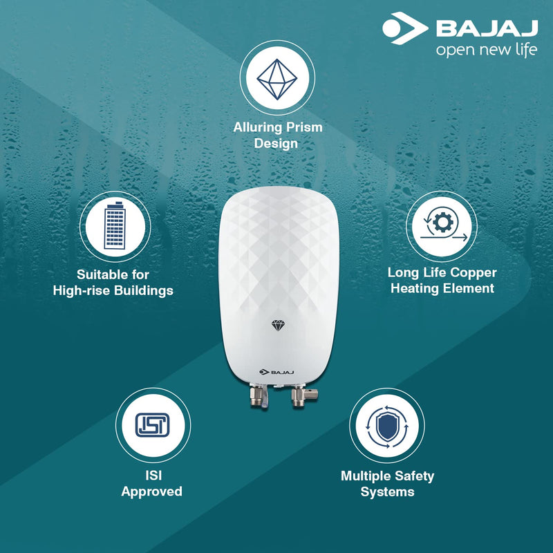 Bajaj Juvel Instant 3 Ltr Vertical Water Heater, White