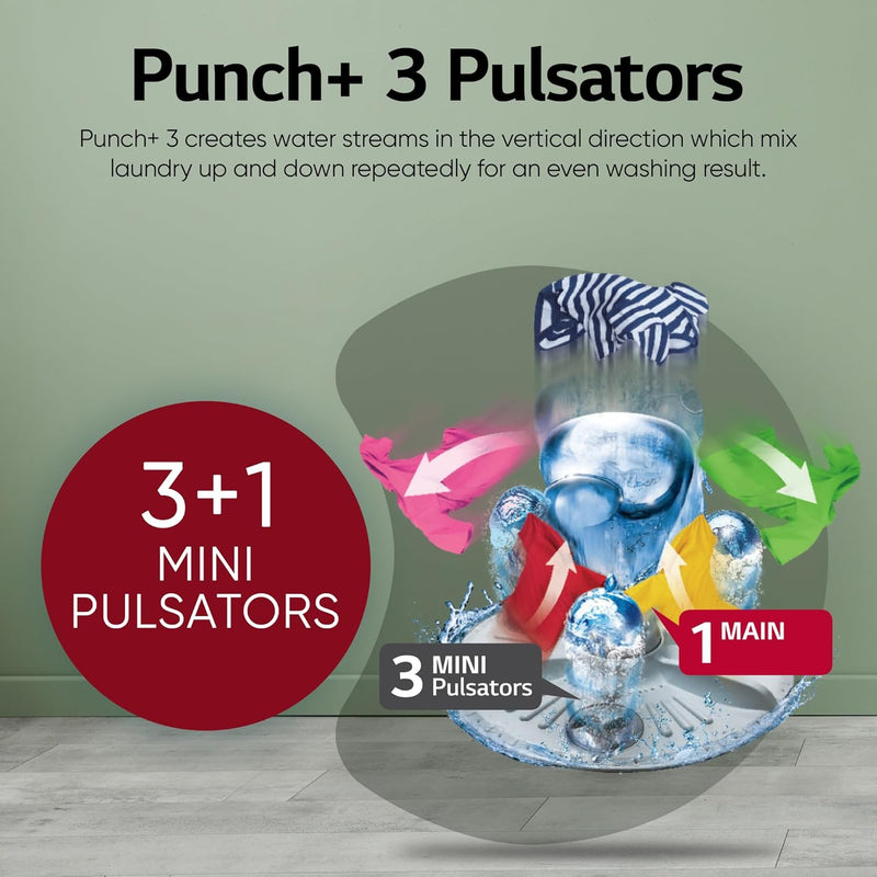 LG Smart Choice, 9 Kg, 5 Star, Smart Inverter Technology, Turbodrum, Fully Automatic Top Load Washing Machine (T90AJMB1Z)