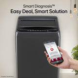 LG 9 Kg, 5 Star, Smart Inverter Technology, In-built heater with Steam, Fully Automatic Top Load Washing Machine (T90VBMB1S, Turbodrum, Stain Clean, LED Display, Smart Diagnosis, Middle Black)