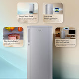 Haier 165 L 1 Star Direct Cool Single Door Refrigerator with Diamond Edge Freezing Technology, Easy Clean Back, Large Vegetable Box (HED-171MSA-P, Moon Silver, 2026 Model)