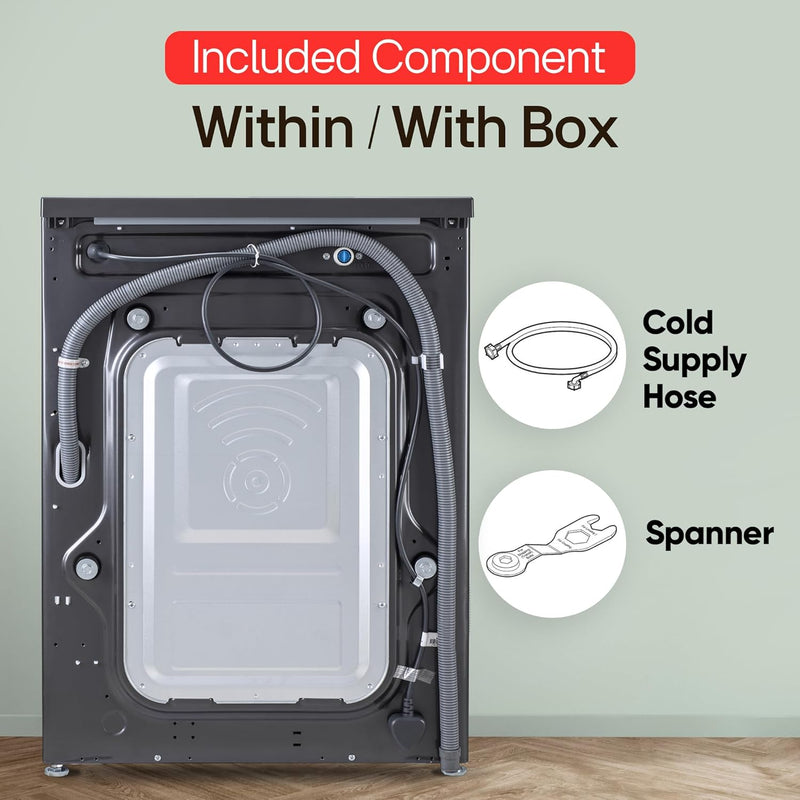 LG 9 Kg, 5 Star, Direct Drive Technology, Steam Wash, 6 Motion DD, Fully-Automatic Front Load Washing Machine (FHB1209Z2M, Allergy Care, In-Built Heater, Touch Panel, Middle Black)