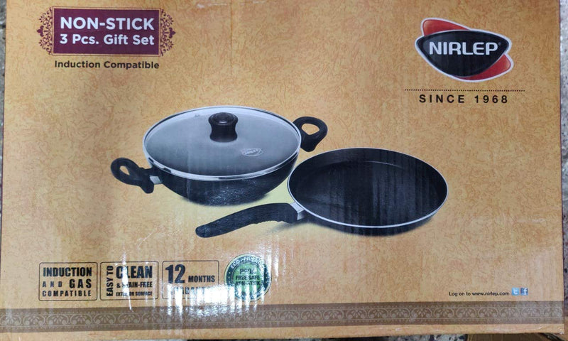 Nirlep Non-Stick Coated Cookware Set ( 3 - Piece)