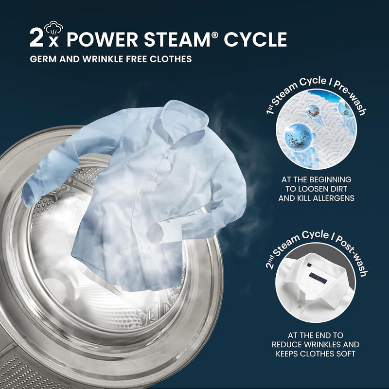 IFB 8 kg 5 Star with Steam Refresh program, 9 Swirl Wash, Eco Inverter, Touch Panel with AI Fully Automatic Front Load Washing Machine with In-built Heater White SENATOR GXN 8012