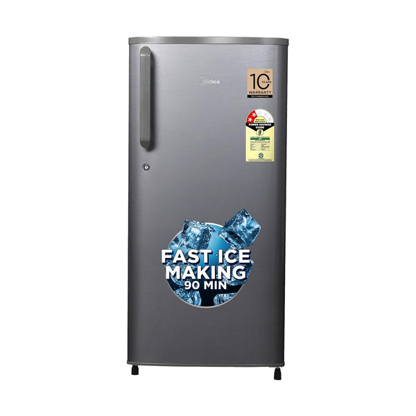 Midea, 190 L, Direct Cool Refrigerator , 2 Star, Silver, Handle